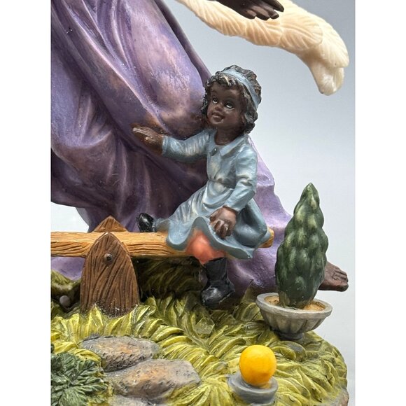 African American Guardian Angel Figurine Children On Seesaw Christmas decor - Picture 5 of 13